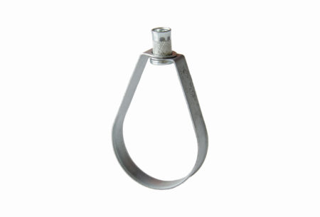 Sprinkler loop hanger with adjusting nut