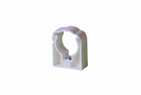 Simple plastic pipe clips for PLASTIC pipes – white
